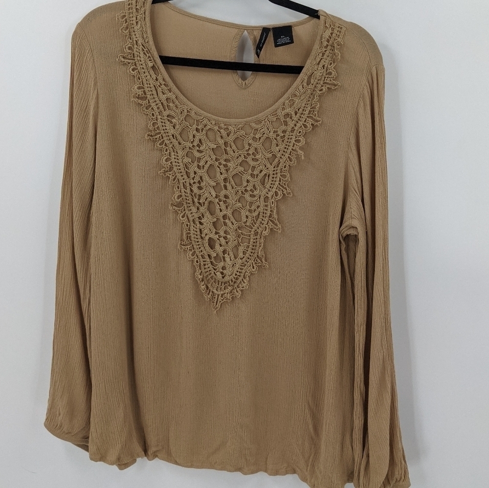 NEW DIRECTIONS Crochet Long Sleeve Top